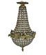 French Antique Bronze Crystal Montgolfier Balloon Chandelier 1910-1920's Rewired