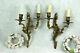 French Bronze Gold Gilt Louis Xvi Sconces Wall Lights 1960