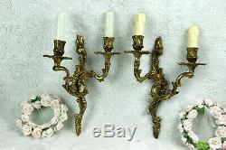 French bronze gold gilt louis XVI sconces wall lights 1960