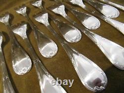 French silver-plate 12 pastry cake forks christofle Rubans Louis XVI