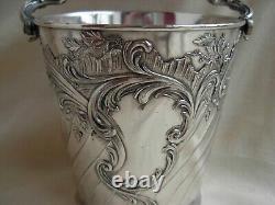 GALLIA, ANTIQUE FRENCH SILVERPLATED ICE BUCKET, LOUIS 15 STYLE, EARLY 20th CENTURY