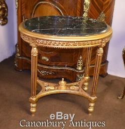 Gilt French Side Table Louis XVI Oval Cocktail Tables