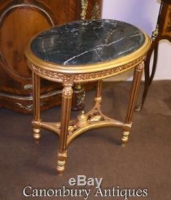 Gilt French Side Table Louis XVI Oval Cocktail Tables