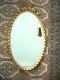 Gold Vintage Bevelled French Louis Style Oval Wall Mirror. Very Good Condition