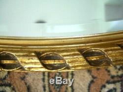 Gold Vintage Bevelled French Louis Style Oval Wall Mirror. Very Good condition