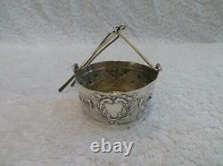 Gorgeous 1900 french 950 silver tea strainer Louis XVI st torche & roses