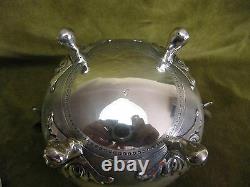 Gorgeous 19th c french sterling guilloche silver sugar bowl Tetard Louis XVI st