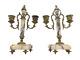 Gorgeous Antique Bronze Pair French Louis Xvi Candlestick Candelabra Marble 19th