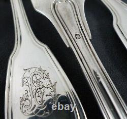 Gorgeous Antique French Silver Louis XV Style 16 piece Ménagère or Flatware Set
