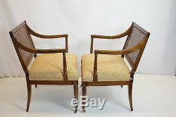 Gorgeous French Louis XVI Fruitwood Foyer Living Room Arm Chairs c. 1930's
