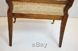 Gorgeous French Louis XVI Fruitwood Foyer Living Room Arm Chairs c. 1930's