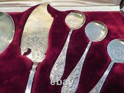 Gorgeous Late 19th c French sterling silver 13p ice cream cutlery set Louis XVI