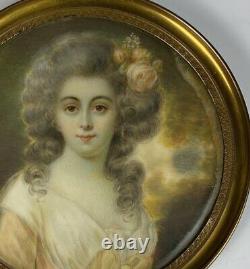 Gorgeous Young Louis XVI, Georgian Era Woman, Antique French Portrait Miniature