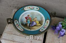 Gorgeous antique French SEVRES porcelain marked centerpiece bowl louis XVI frame