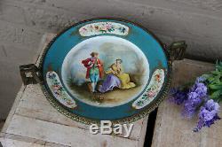 Gorgeous antique French SEVRES porcelain marked centerpiece bowl louis XVI frame