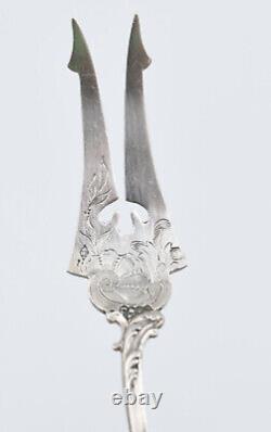 Gorgeous french sterling silver minerve sugar tongs pattern rocaille Louis XV