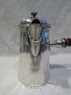 Gorgeous late19th c french sterling silver coffee pot Louis XVI st Boin Taburet