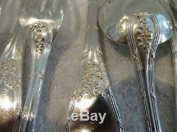 Gorgeous19th c french sterling silver dinner cutlery set 12p Puiforcat Louis XVI