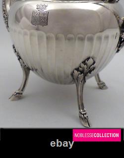 HENIN & CIE ANTIQUE 1890s FRENCH STERLING SILVER TEAPOT LOUIS XVI STYLE