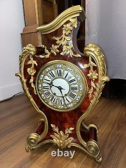 HUGE Rare Antique French Boulle Louis XV-Style Bronze Bracket Mantel Clock