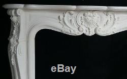 Hand Carved French style White Louis marble fireplace mantel Limaxin