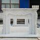 Hand Carved French Style White Louis Marble Fireplace Mantel, Marble Mantle