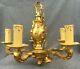 Heavy Antique French Chandelier Early 1900's Gilded Bronze Louis Xv Style 10lb