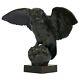 Hibou Owl Antique French Bronze Sculpture By Antoine-louis Barye & Barbedienne