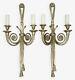 Imposing Pair Of Sconces Louis Xvi Style Silver Bronze French Antique