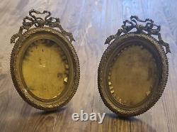 Interesting Antique French LOuis XV Pair Of Oval Picture Frame 14 X 9,5 Total