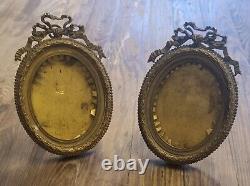 Interesting Antique French LOuis XV Pair Of Oval Picture Frame 14 X 9,5 cm