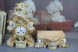 Jacob Petit XIX antique French Louis VX Clock paris porcelain