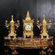 Japy Freres Antique French Louis Xvi Gilt Bronze Clock Set