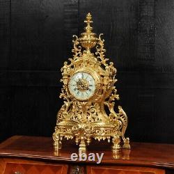 Japy Freres Louis XV Baroque Gilt Bronze Antique French Clock