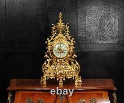 Japy Freres Louis XV Baroque Gilt Bronze Antique French Clock