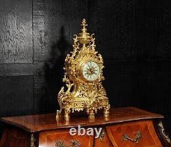 Japy Freres Louis XV Baroque Gilt Bronze Antique French Clock