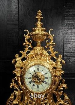 Japy Freres Louis XV Baroque Gilt Bronze Antique French Clock