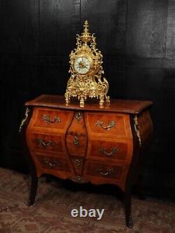 Japy Freres Louis XV Baroque Gilt Bronze Antique French Clock