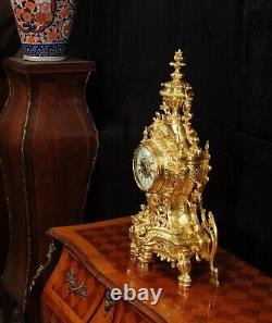 Japy Freres Louis XV Baroque Gilt Bronze Antique French Clock