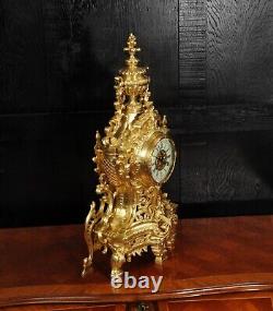 Japy Freres Louis XV Baroque Gilt Bronze Antique French Clock