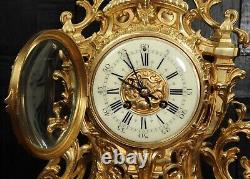 Japy Freres Louis XV Baroque Gilt Bronze Antique French Clock