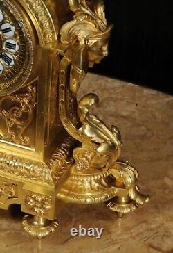 Japy Freres Louis XVI Neoclassical Gilt Bronze Antique French Clock
