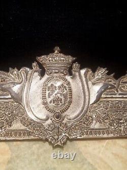 LARGE Antique PICTURE FRAME French Royal Crest Fleur de Lis Order ST LOUIS