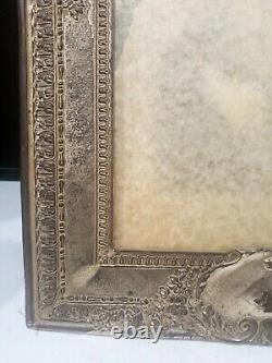 LARGE Antique PICTURE FRAME French Royal Crest Fleur de Lis Order ST LOUIS