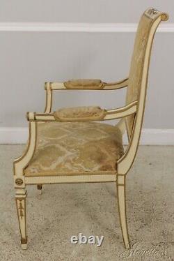 LF59625ECSet of 8 French Louis XVI Paint Decorated Dining Room Chairs