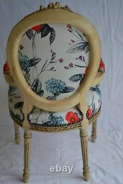 LOUIS XVI ARM CHAIR FRENCH STYLE CHAIR VINTAGE FURNITURE red flowers