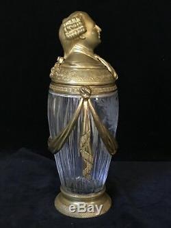 LOUIS XVI Figural Doré BRONZE CRYSTAL COVERED URN JAR Vase French Ormolu- c. 1850