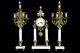 Louis Xvi Onyx Marble Clock Set Candelabras 1935 French Antique