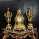 Large Antique French Gilt Bronze Clock Set By Louis Japy C1880