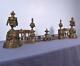 Large Antique French Louis Xvi Bronze Chenet Andirons Fireplace Set Withlions
